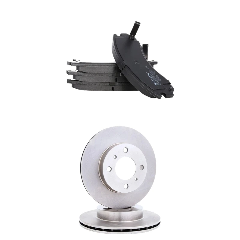 Image of RIDEX 3405B3237 Brake disc and pads set Front Axle, Brake Disc Type: internally vented, with acoustic wear warning Brake Set,disc brakes (3405)