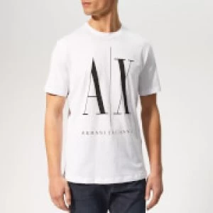 image of Armani Exchange AX Logo Oversized Print T-Shirt White Size L Men