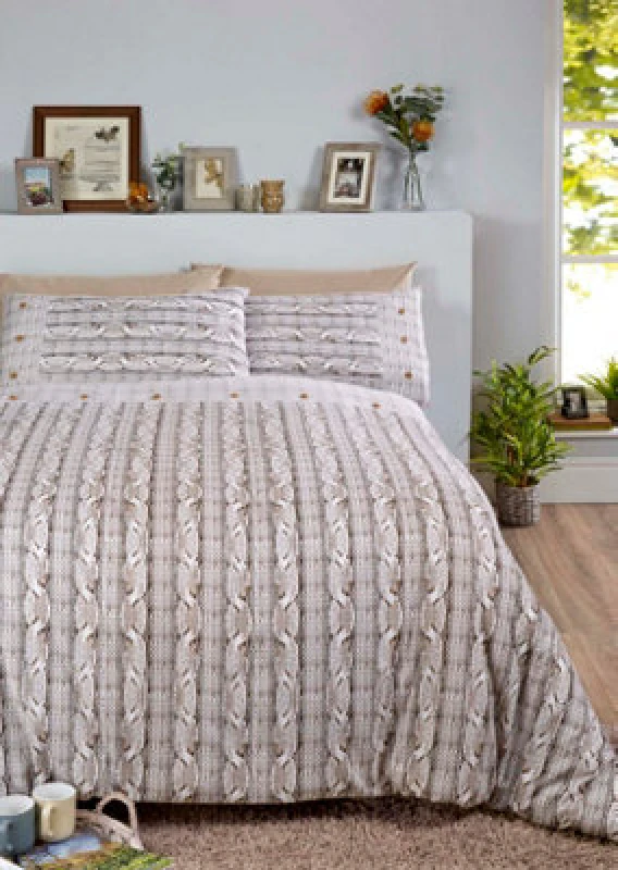 Image of Rapport Home Arran Bedcover Cotton Duvet Set With Pillowcase