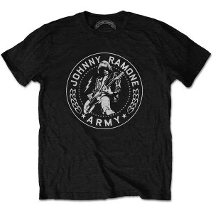 image of Johnny Ramone - Army Seal Unisex Medium T-Shirt - Black