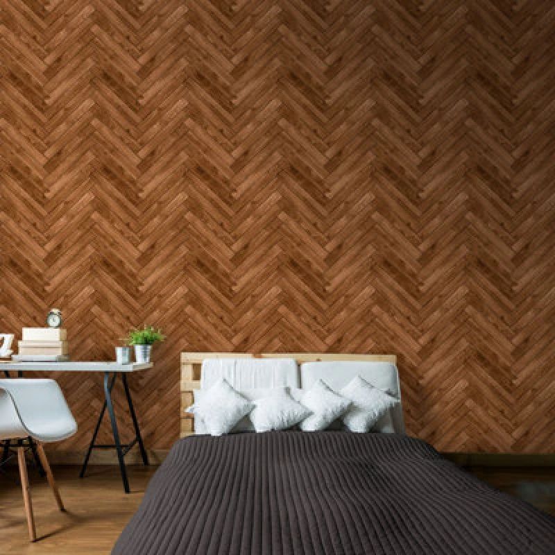 Image of Hoopla Walls Parquet- Walnut (10M Wallpaper)