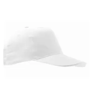 image of SOLS Unisex Sunny 5 Panel Baseball Cap (ONE) (White)