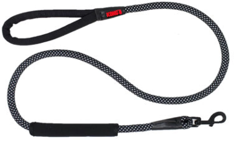 Image of Kong Rope Leash With Grip Support Black 1.5Cm D 1.5M L