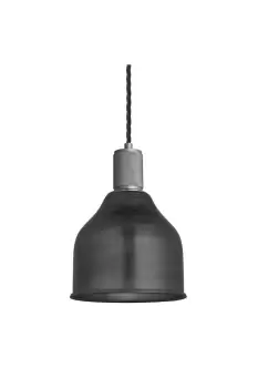 image of Knurled Cone Pendant Light, 7 Inch, Pewter, Pewter Holder