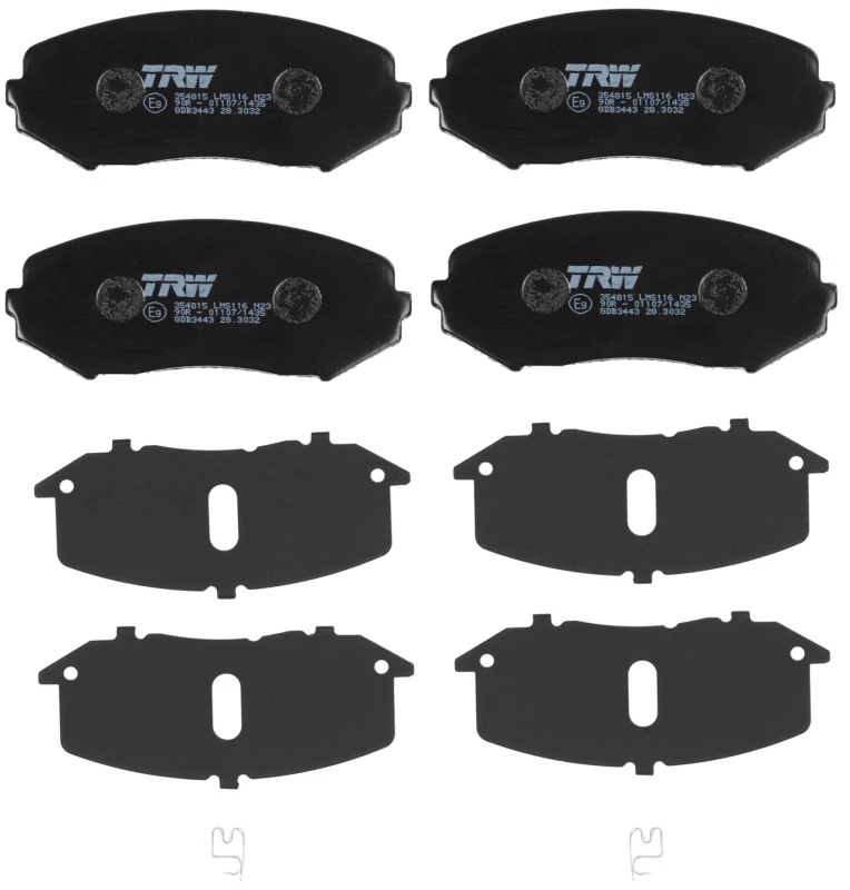 Image of TRW GDB3443 Brake pad set not prepared for wear warning indicator, with accessories Brake Pad Set,disc brake (402)