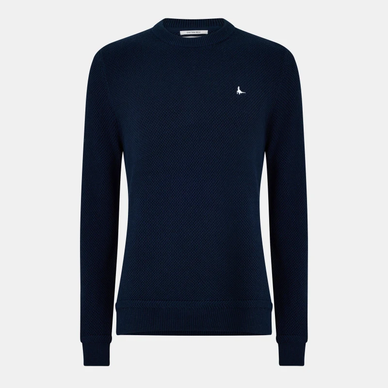 Image of Jack Wills Linus seed stitch Crew Neck Jumper Men Navy male XS