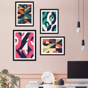 Image of SET_019 Multicolor Decorative Framed Painting (4 Pieces)