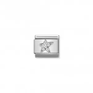 Image of Nomination Composable Zirconia Silver Asymmetric Star Link 330304/25