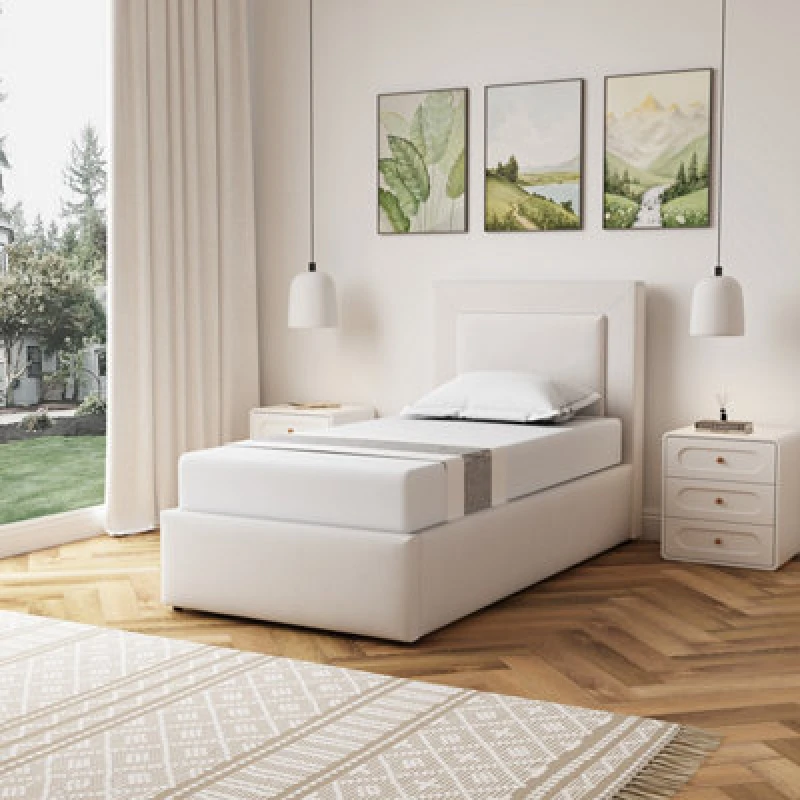 Image of Unknown Weston Fabric 90Cm Single Ottoman Bed Frame With Storage