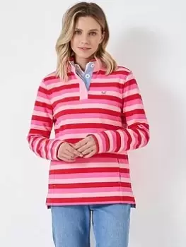 Image of Crew Clothing Padstow Pique Sweatshirt - Pink, Size 10, Women