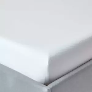 Image of HOMESCAPES White Egyptian Cotton Deep Fitted Sheet 200 Thread Count, Single - White - White