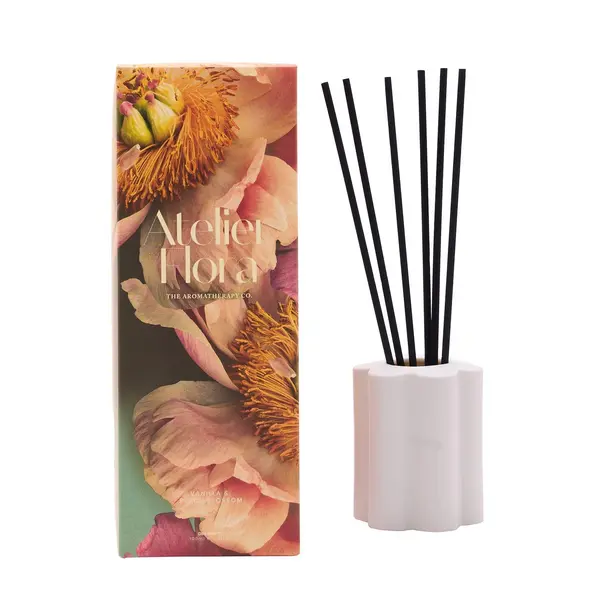 Image of The Aromatherapy Company Atelier Flora 100ml Diffuser - Vanilla & Peach Blossom White