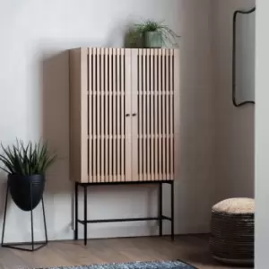 Image of Crossland Grove Yokoama 2 Door Cocktail Cabinet 860X350X1600Mm Cream
