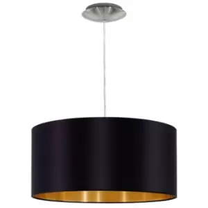 image of Eglo Maserlo - 1 Light Round Ceiling Pendant Satin Nickel, E27