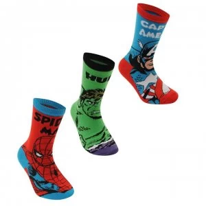 Image of Marvel 3 Pack Crew Socks Childrens - Marvel