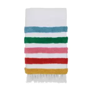 image of Joules Tufted Stripe Throw, Multi