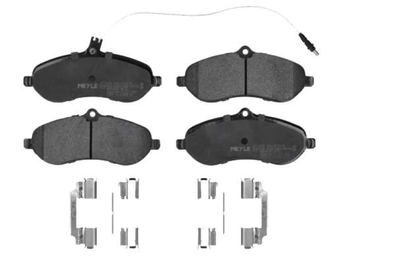 Image of MEYLE 025 245 9518/W Brake pad set Front Axle, incl. wear warning contact, with accessories, Original Quality, with anti-squeak plate Brake Pad Set,d