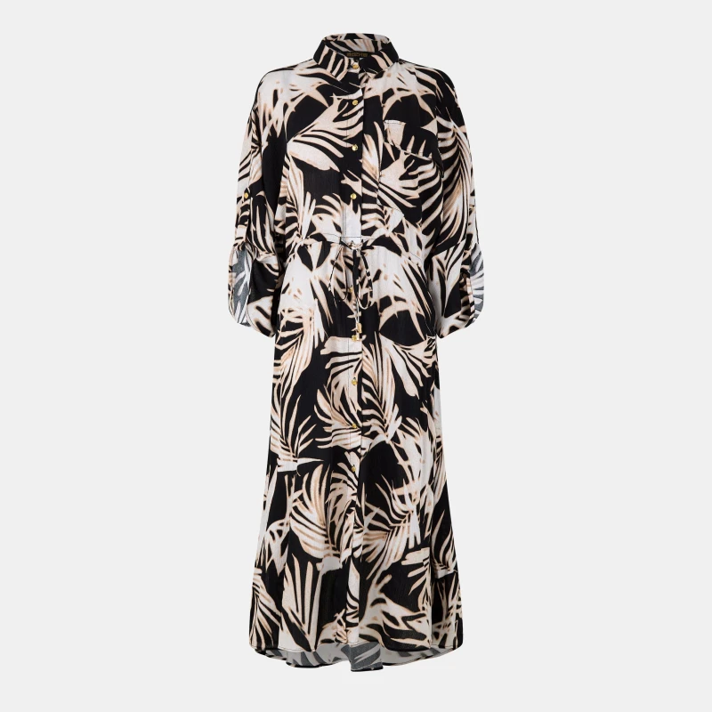 Image of Biba Womens Pocket Shirt Dress Blurred palm female 8 (XS)