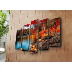 Image of 5NATPAT-30 Multicolor Decorative Canvas Painting (5 Pieces)
