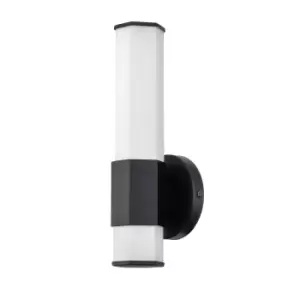 Image of Hinkley Facet Integrated LED Bathroom Wall Lamp Matte Black, 3000K, IP44