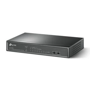 image of TP-LINK (TL-SF1008LP) 8-Port 10/100Mbps Unmanaged Desktop Switch 4-Port PoE Low Power, Steel Case UK Plug