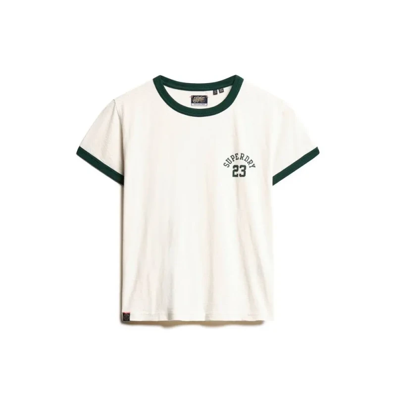 Image of Superdry Womens fitted T-Shirt Superdry Athletic Essentials Ringer Beige Female L