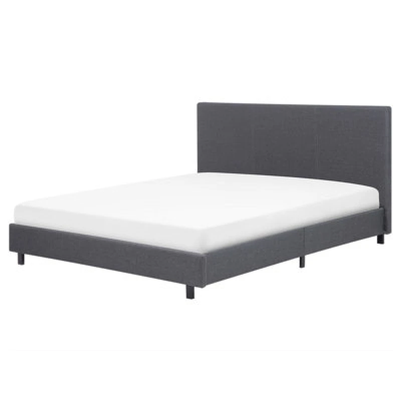 Image of Beliani Bed Fabric Albi 160 X 200 Cm (Eu King Size) Grey