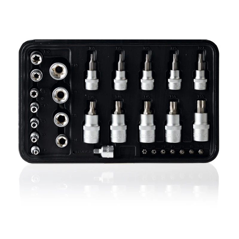 Image of ALCA 449000 Screwdriver Bit Set Number of tools: 29, Plastic Case Chrome Vanadium Steel, Tool Steel Screwdriver Bit Set (6625)