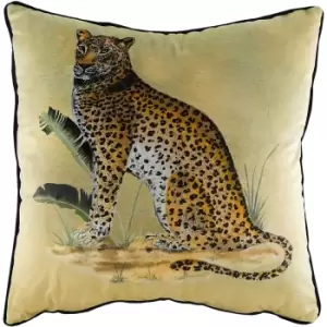 Image of Evans Lichfield Kibale Leopard Cushion Cover (One Size) (Multicoloured)
