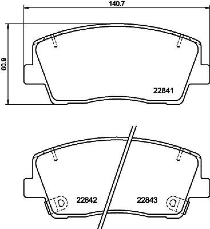 Image of HELLA Brake pad set HELLA 8DB 355 039-921