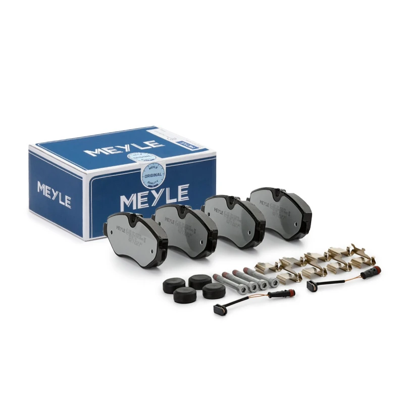 Image of MEYLE 025 291 9220/PD Brake pad set Front Axle, incl. wear warning contact, with accessories, MEYLE-PD Quality, with anti-squeak plate Brake Pad Set,