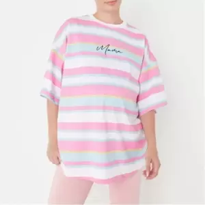 image of Missguided Oversize Striped T-Shirt - Multi