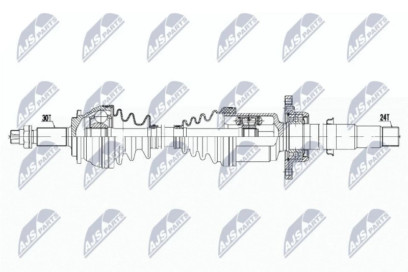 Image of NTY NPW-TY-186 Drive shaft Automatic Transmission, Front Axle Right Drive Shaft (13)