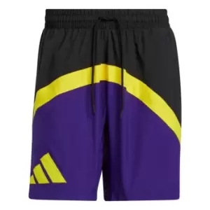 Image of adidas Galaxy Basketball Shorts Mens - Black / Team Colleg Purple