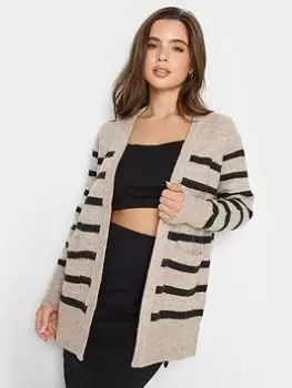 Image of PixieGirl Petite Stripe Midi Cardigan, Brown, Size 10-12, Women