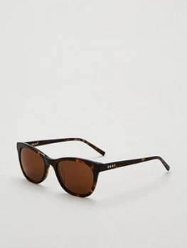 Image of DKNY Round Sunglasses, Tort, Women