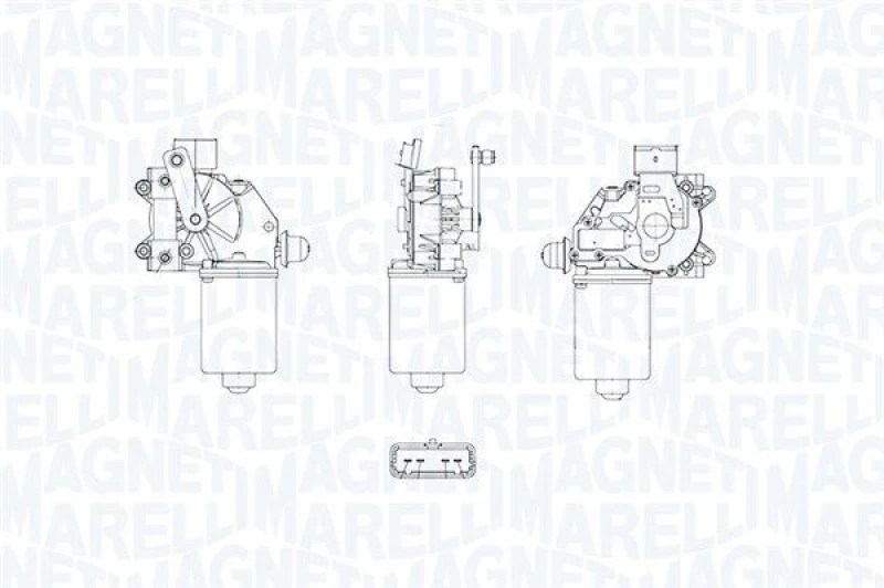 Image of MAGNETI MARELLI Wiper motor MAGNETI MARELLI 064377400010
