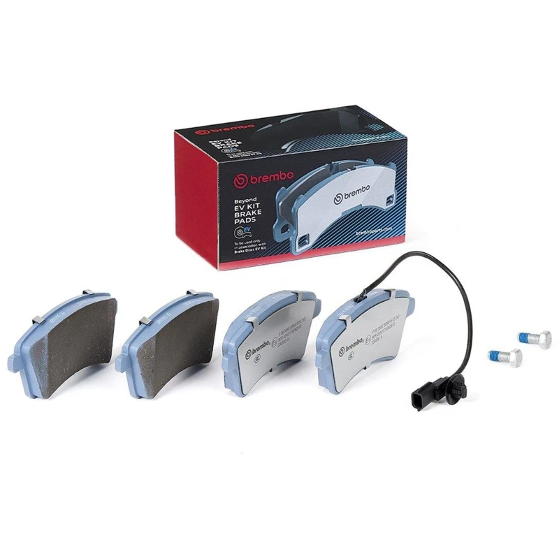Image of BREMBO P 68 058E Brake pad set BEYOND LINE - EV incl. wear warning contact, with accessories, with anti-squeak plate Brake Pad Set,disc brake (402)