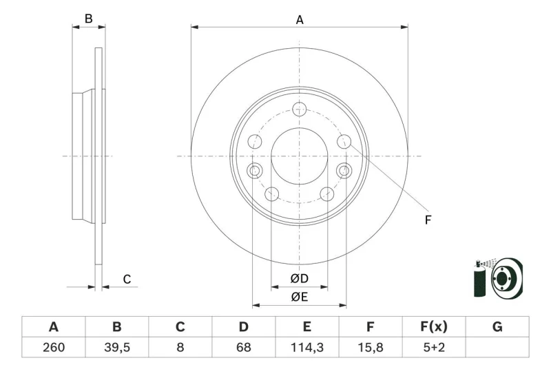 Image of Brake disc Bosch 0 986 479 H69