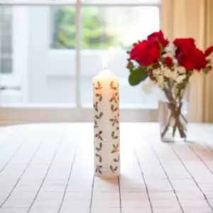Image of Botanical Holly Pillar Advent Candle