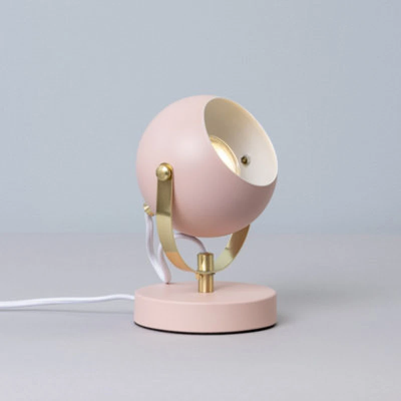 Image of Inlight Azure Retro Matt Pink Round Table Lamp
