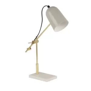 image of Adjustable Gold and Marble Detail Desk Lamp