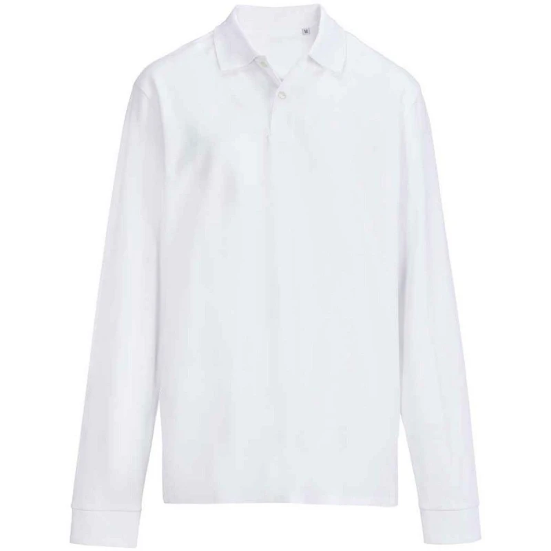 Image of SOL'S Mens Pique Long-Sleeved Polo Shirt in White Size: Large White Male L