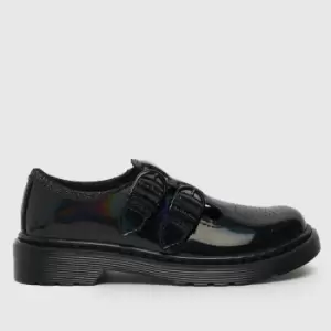 Image of Dr Martens Black 8065 Rainbow Girls Junior Shoes