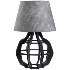 Image of Keter Bento Table Lamp With Round Tapered Shade Grey, 30.5cm, 1x E27