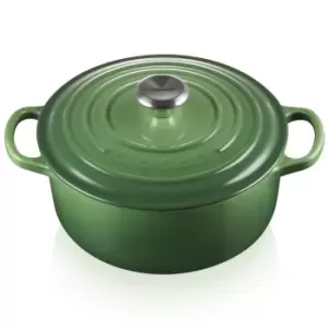 image of Le Creuset 28cm Cast Iron Round Casserole Bamboo Green