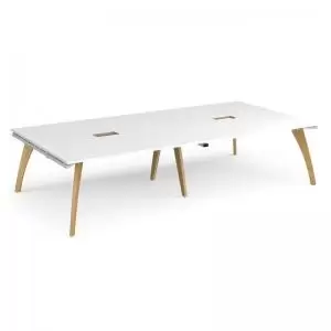 Image of Fuze rectangular boardroom table 3200mm x 1600mm with 2 cutouts 272mm