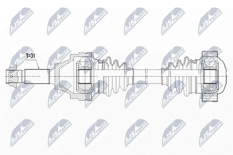 Image of NTY NPW-MA-001 Drive shaft Rear Axle Left Drive Shaft (13)