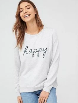 image of Oasis Happy Animal Sweatshirt - Grey, Size XS, Women