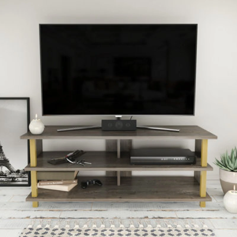 Image of Decorotika Pueblo TV Stand TV Unit For Tv's Up To 55" Gold Wenge